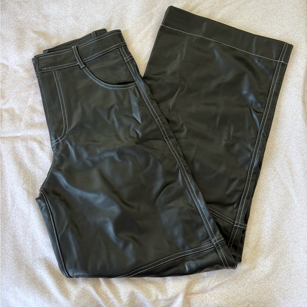 Zara Black Faux Leather Pants